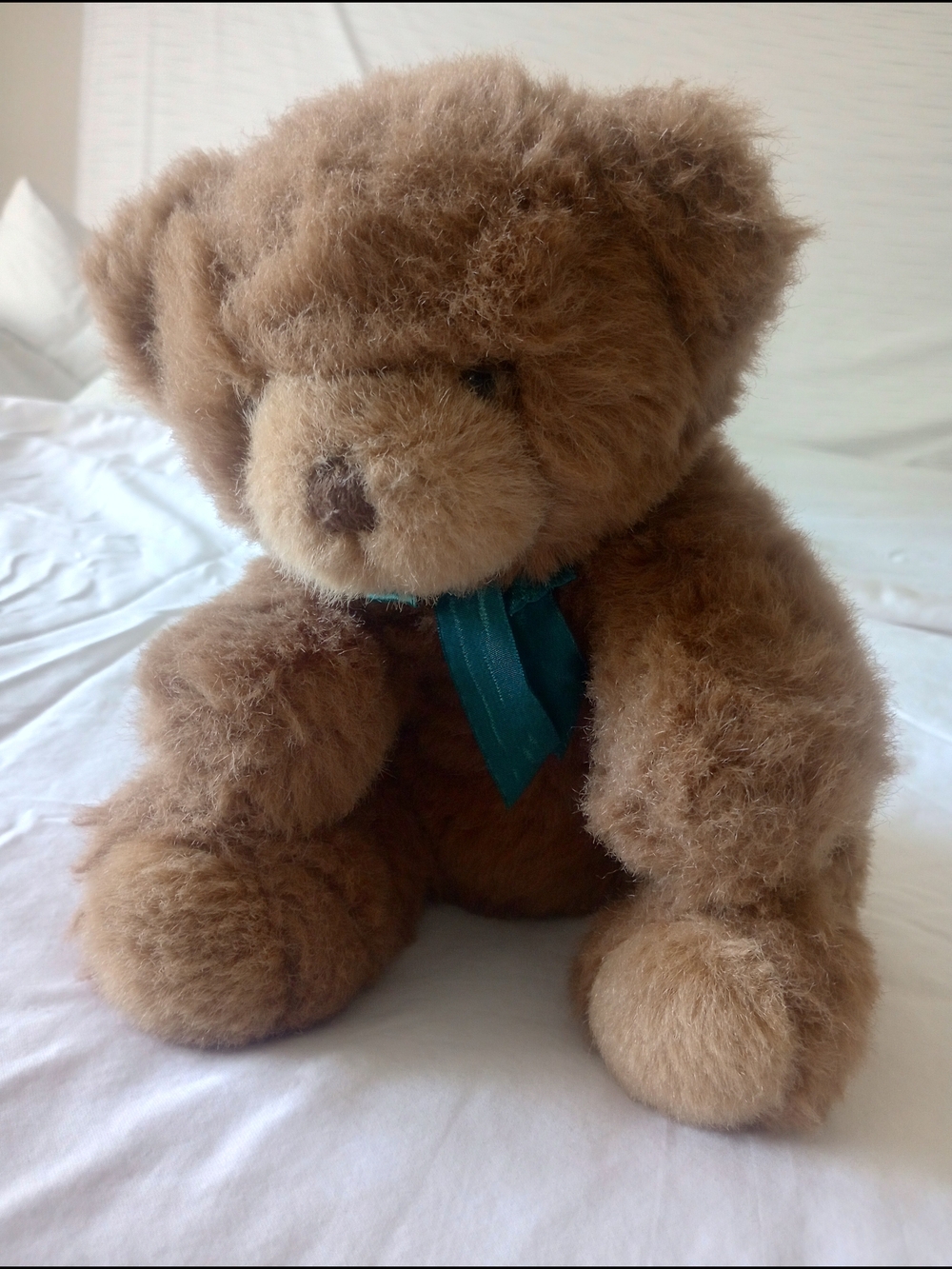 Adorable Mary Meyer Plush Brown Teddy Bear Green Ribbon Stuffed Toy 10"